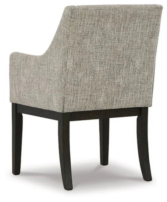 Gray & Dark Brown Upholstered Arm Chair, Set of 2 Y4304
