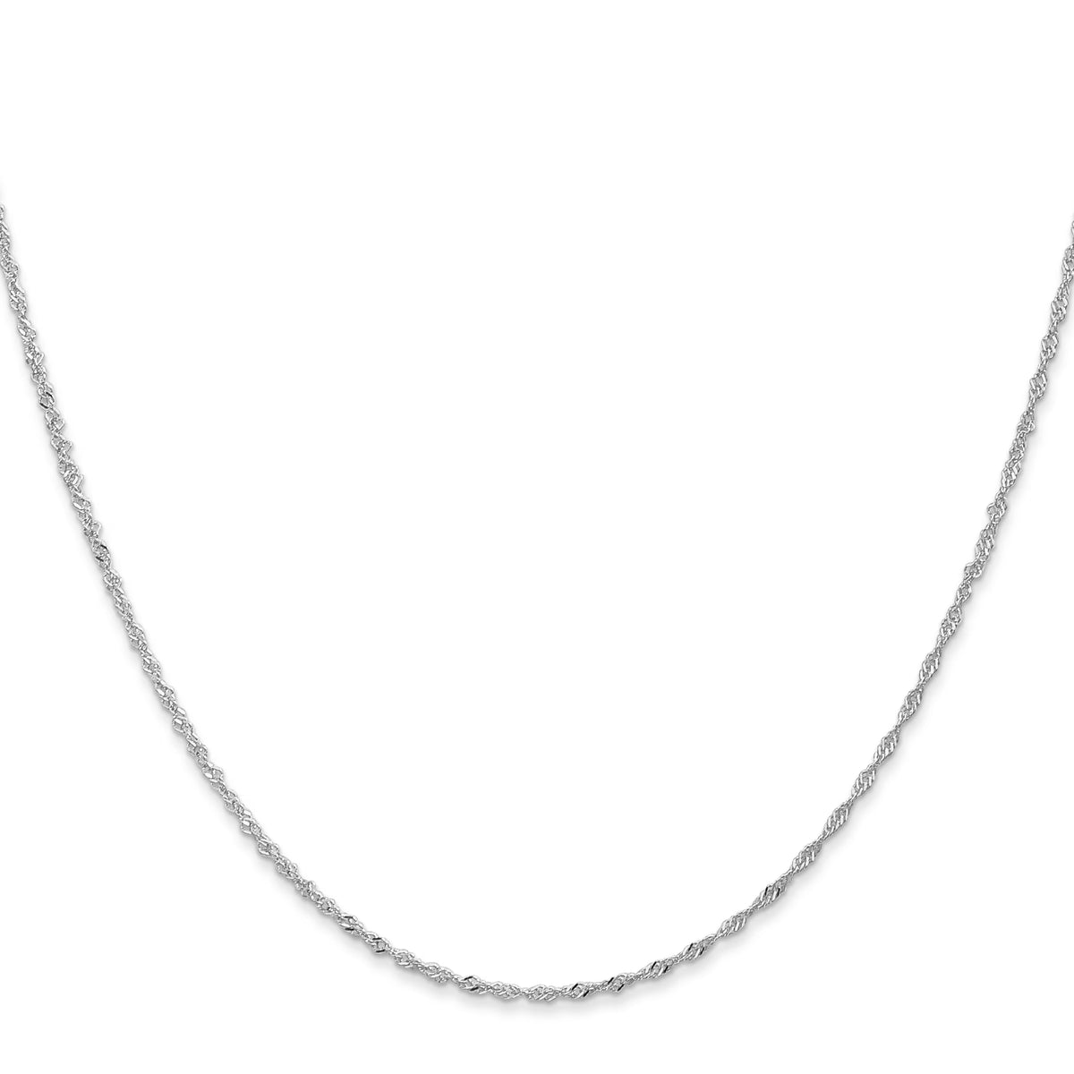 14K White Gold Ultra-thin Chain Necklace 24 Inches A396