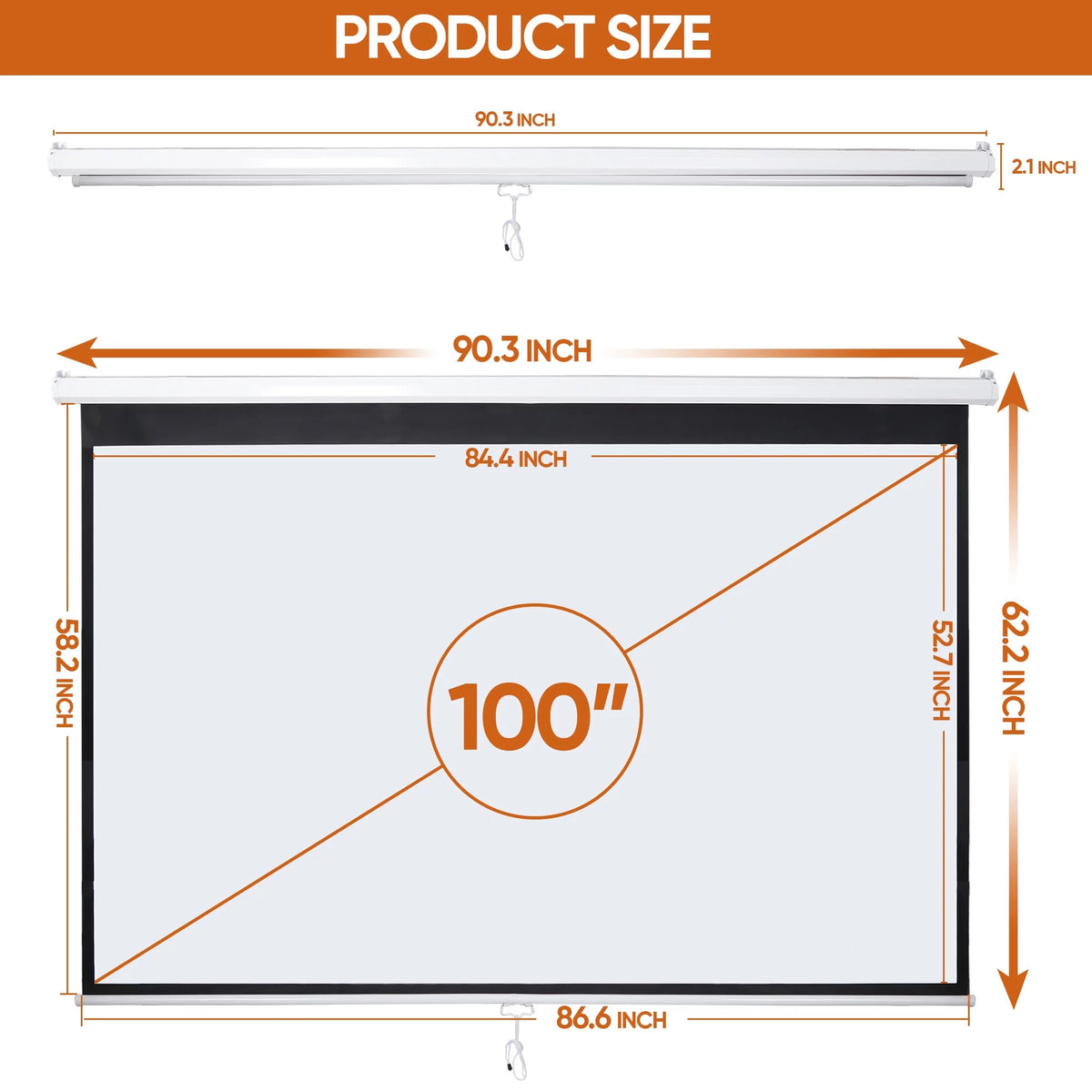 100 inch 16:10 HD 4K Projector Screen F781