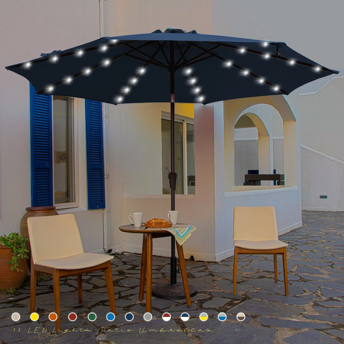 10 ft LED Solar Patio Umbrella B79028