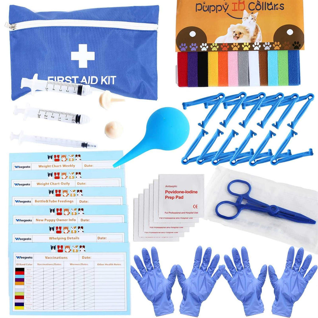12pcs Whelping Kit with Whelping Collars and Puppy Feeding Tube T940789