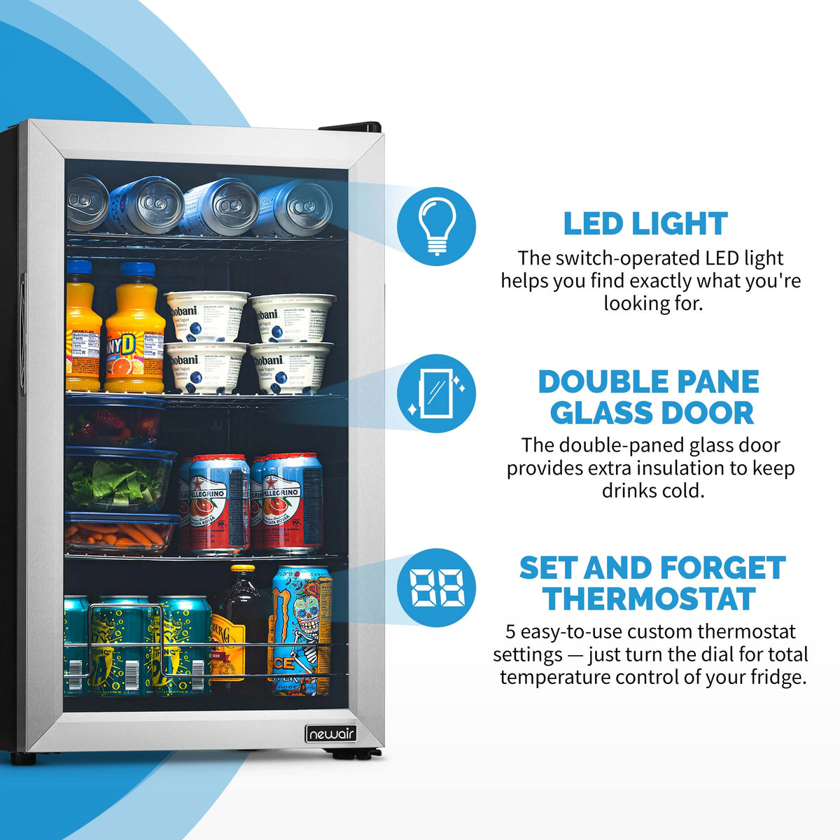 100 Can Stainless Steel Beverage Refrigerator Q9596