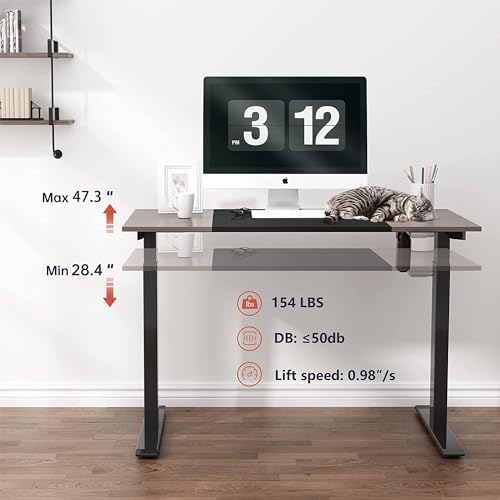 Electric Standing Desk 48 x 24 Inch Height Adjustable Sit Stand Desk with Splice Board S47457