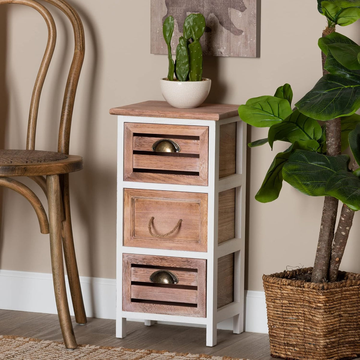 White/Oak Brown Shelving and Cabinets R5454