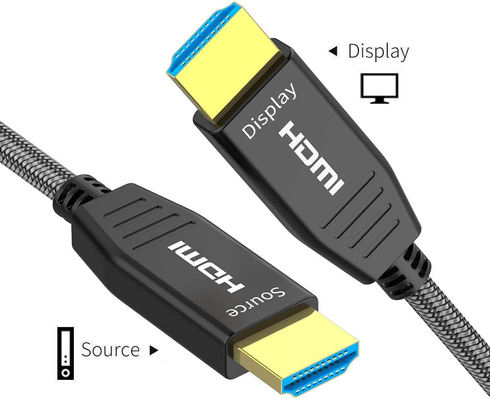 Fiber Optic HDMI 2.0b Cable 50ft 4K 60Hz Nylon Braided N92762