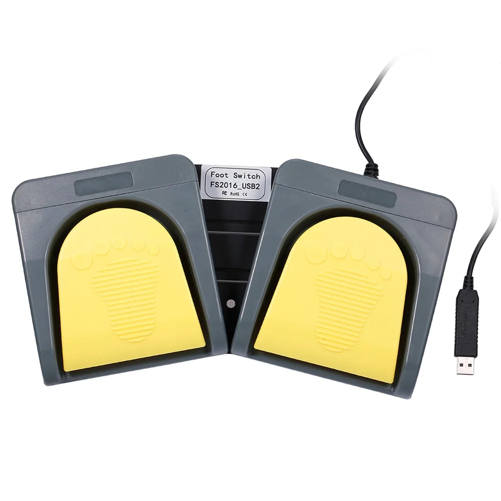 Grey USB Keyboard with Yellow String Pedal L6190