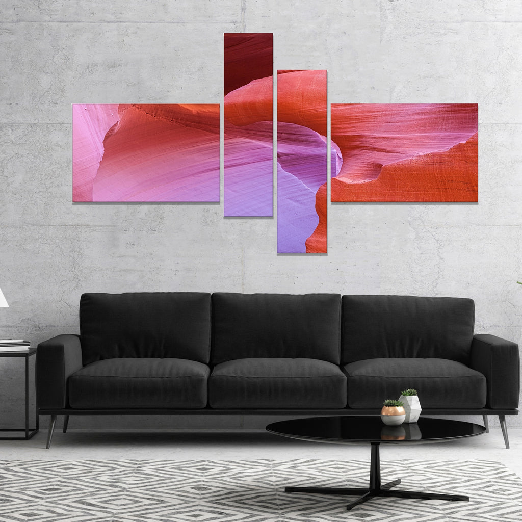 Antelope Canyon Landscape Photography Canvas Art Print 4 Panels Q1515