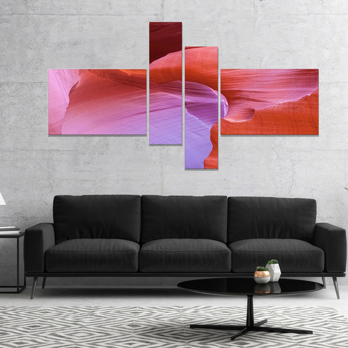 Antelope Canyon Landscape Photography Canvas Art Print 4 Panels Q1515
