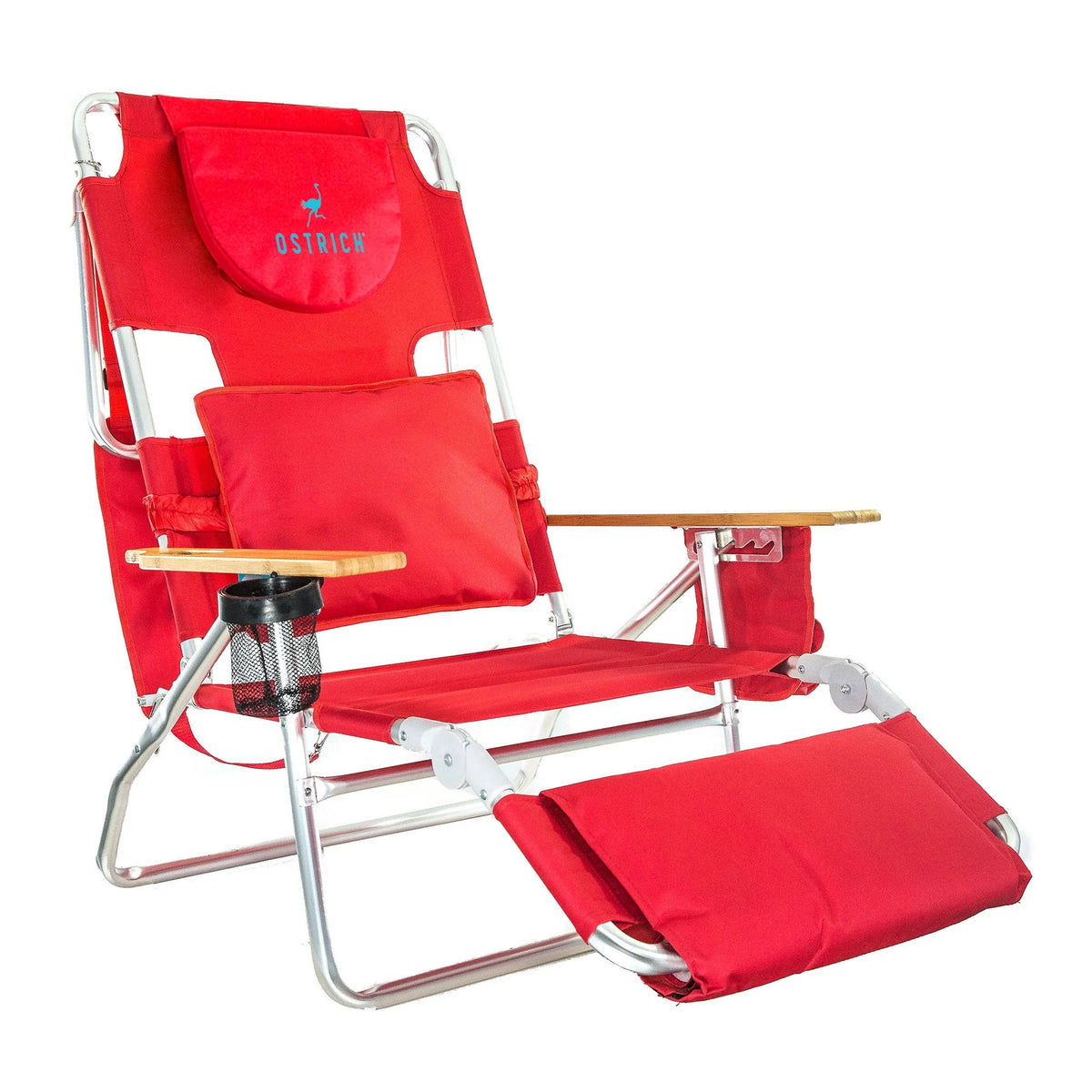 Lightweight Outdoor Beach Lounge Chair with Footrest, Blue V227069