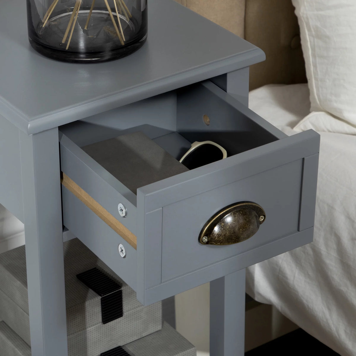 2-Tier Side Table with Drawer Shelf M761134