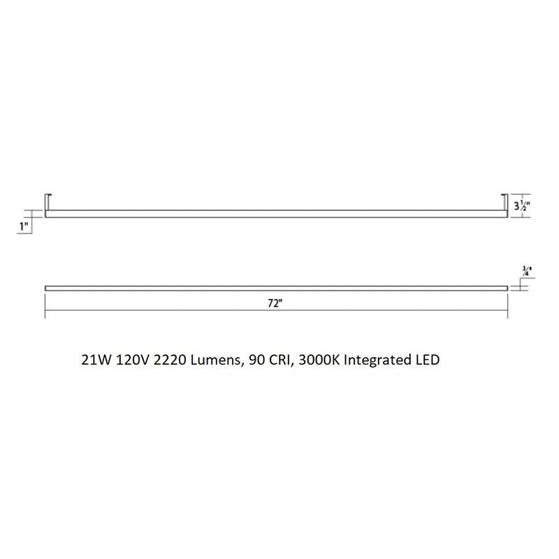 Bright Satin Aluminum LED Indirect Wall Bar C89919