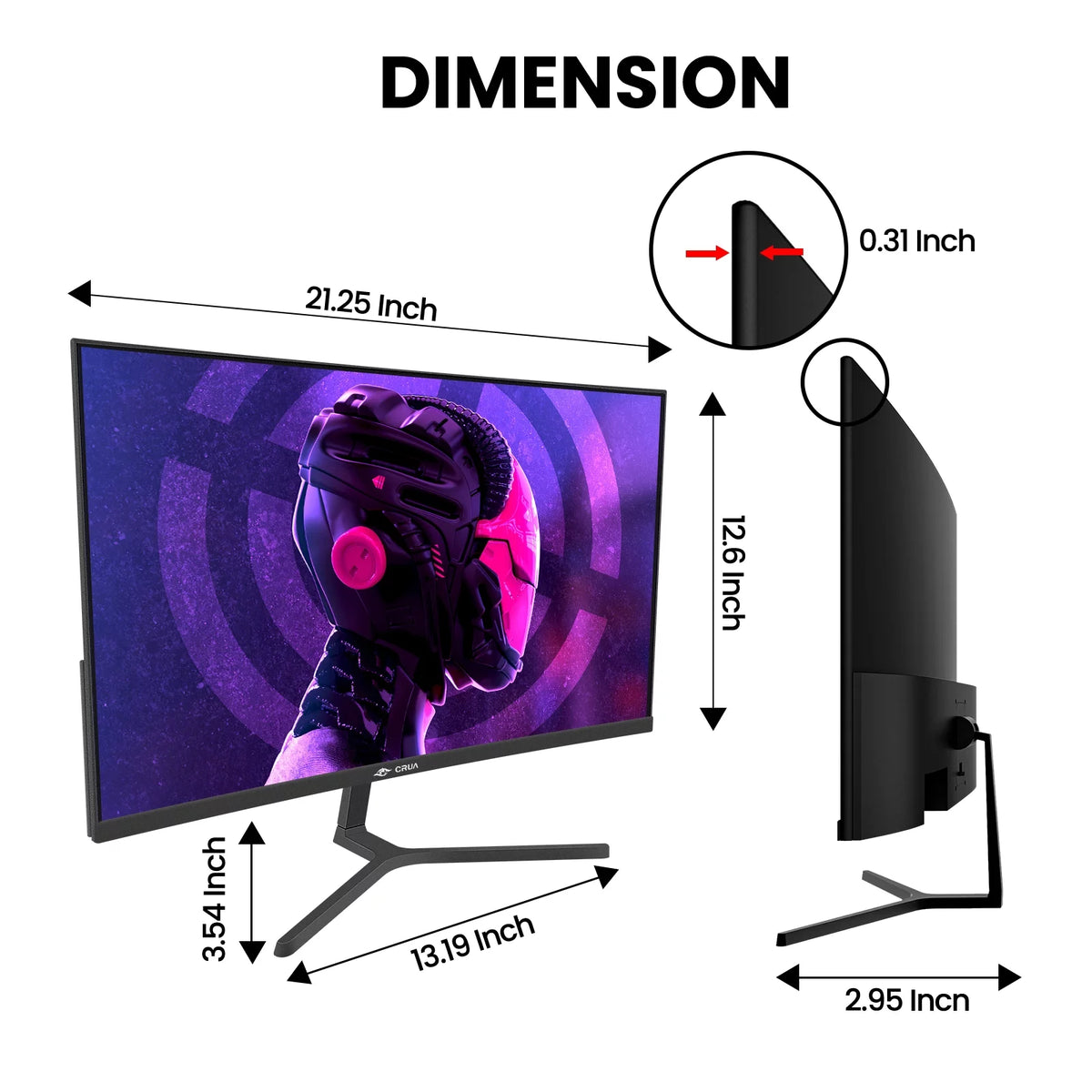 24" 165Hz Curved FHD 1080P Frameless Gaming Monitor S571170