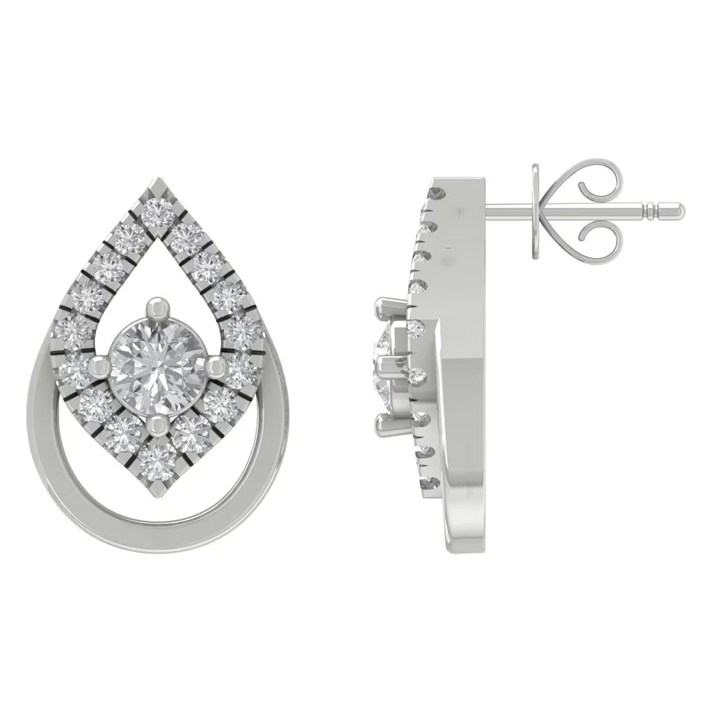 10K White Gold Lab Grown Diamond Stud Earrings V70333