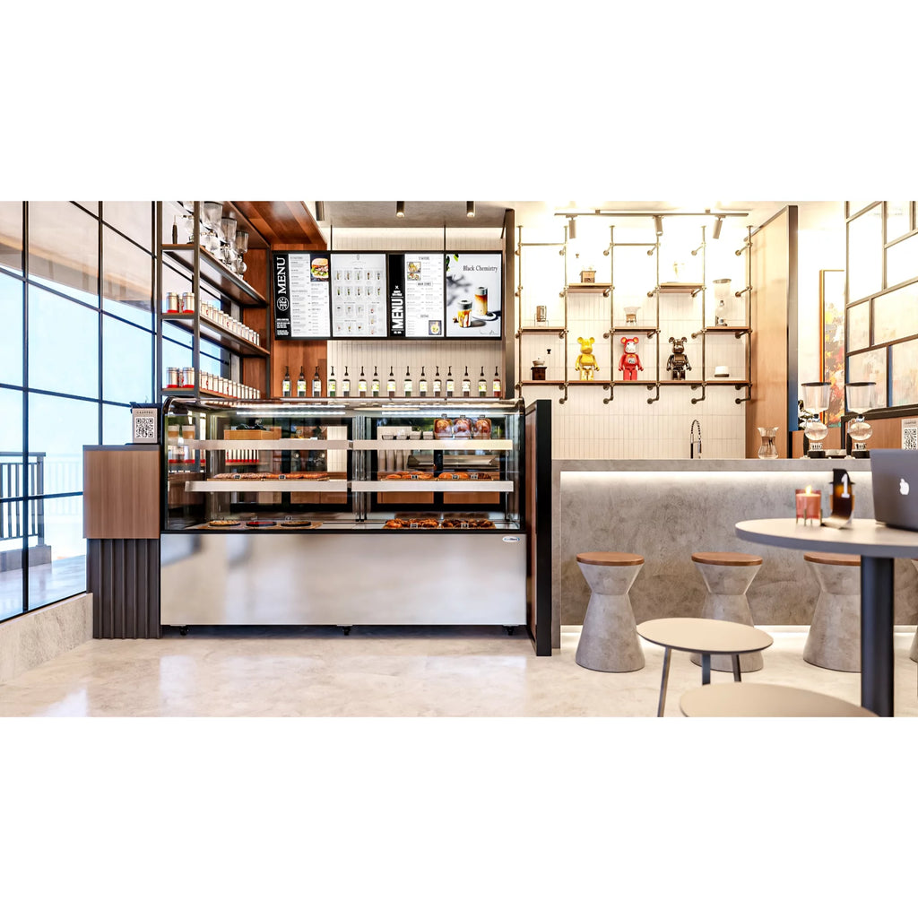 71 in. Dry Bakery Display Case with Curved Glass U596349