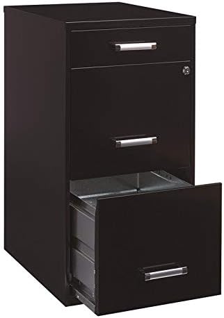 Black 18in. Deep 3 Drawer Metal File Cabinet S320