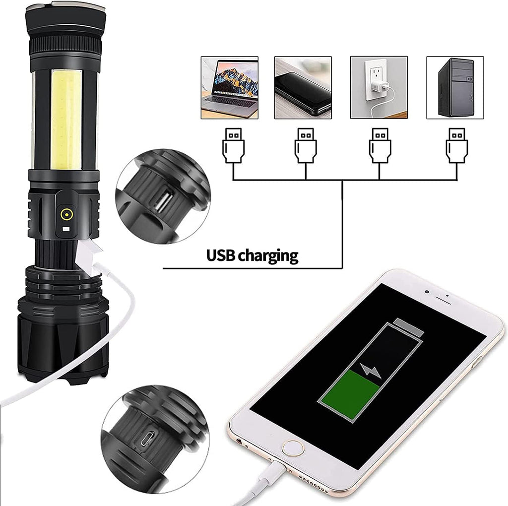 Rechargeable LED Flashlight 90000 Lumen Waterproof Magnetic 5 Modes Zoomable W80163