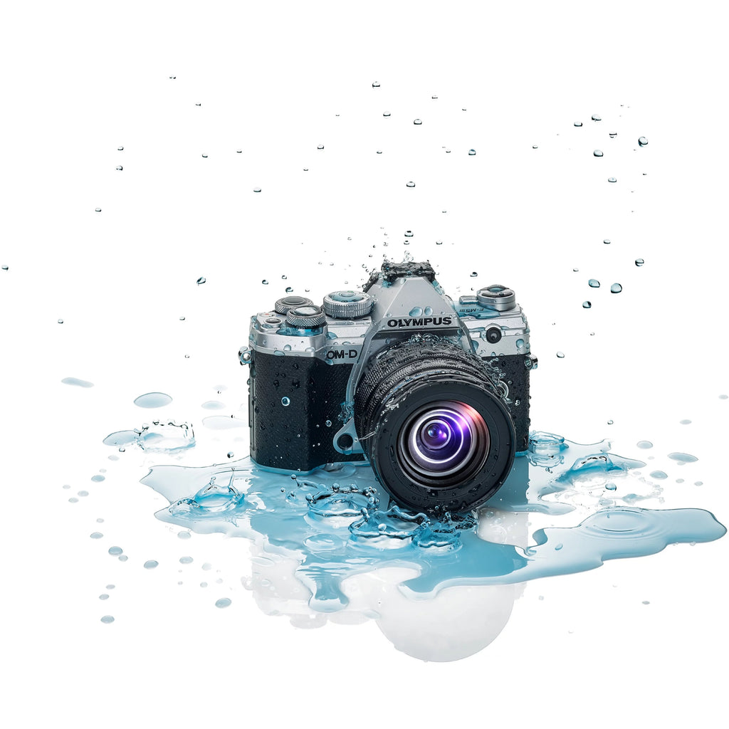Silver Mirrorless Camera with Lens U22258
