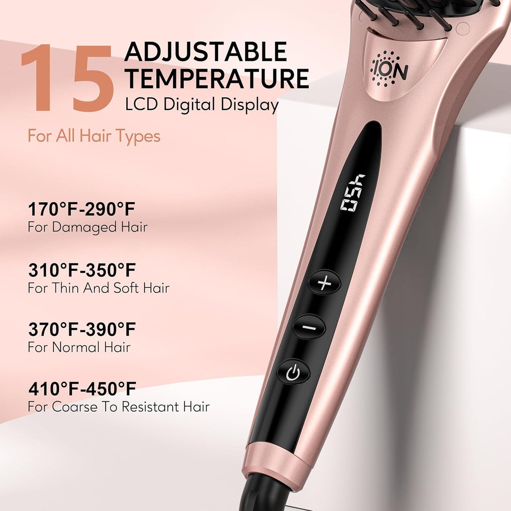 1.75 Inch Anti-Scald Ceramic Hair Straightener Brush with Dual-Voltage K5748