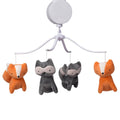 Acorn Gray/Orange Fox and Raccoon Musical Baby Crib Mobile Y837