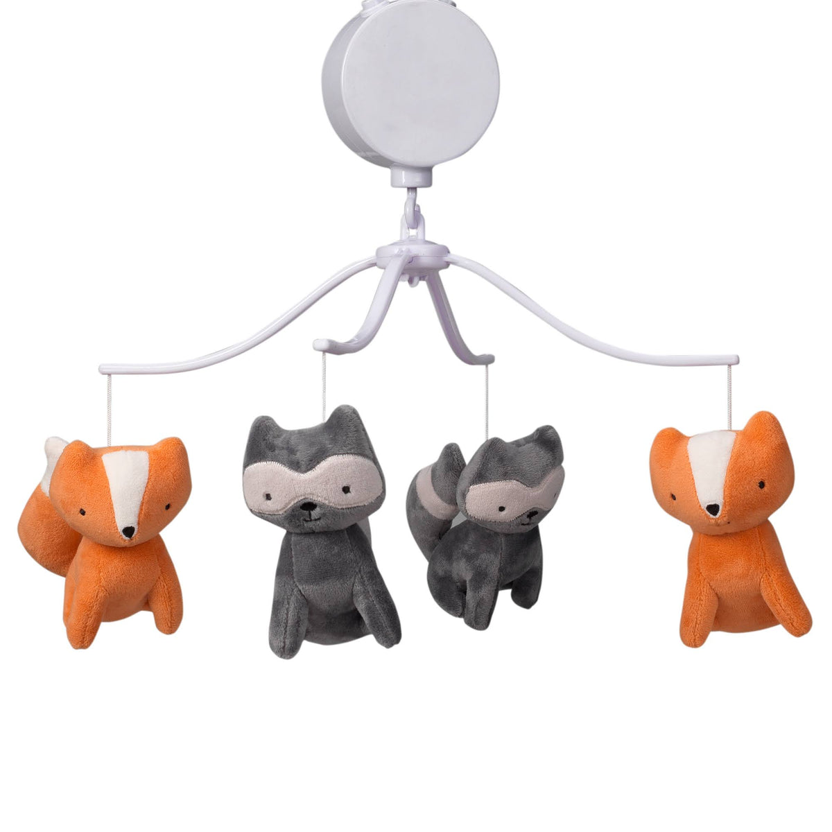 Acorn Gray/Orange Fox and Raccoon Musical Baby Crib Mobile Y837