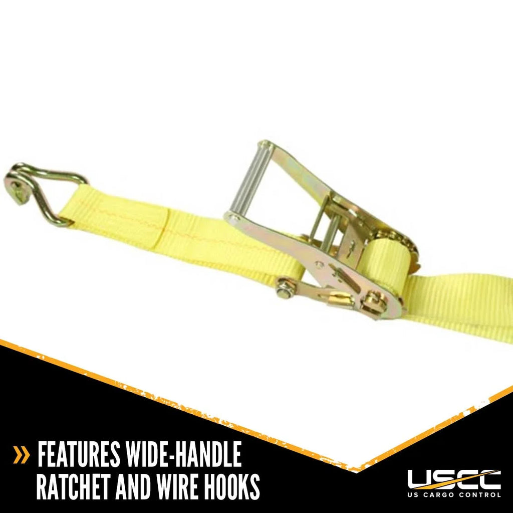 2" x 11' Ratchet Strap with Wire Hooks & 3 Rubber Cleats F868339