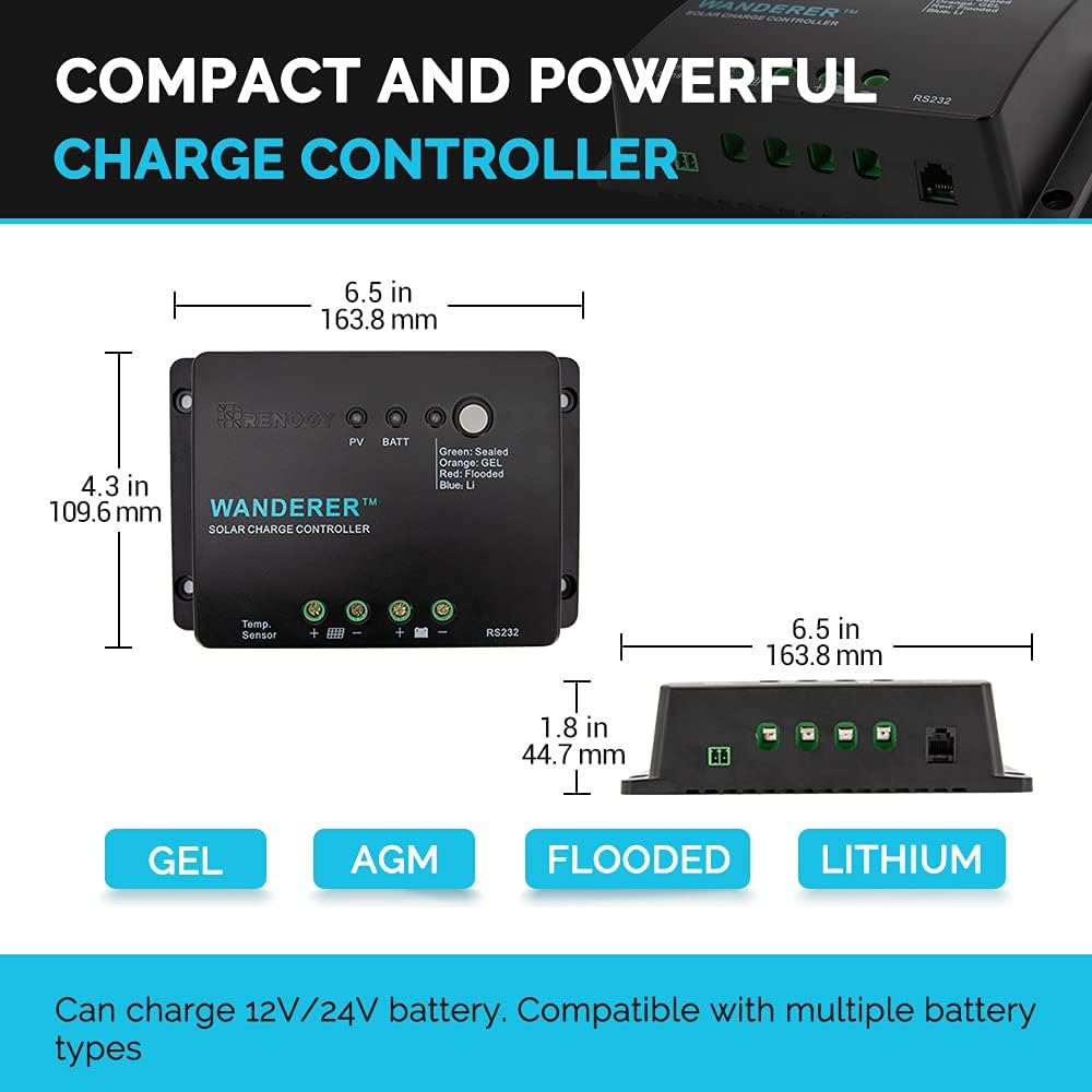 400 Watt 12 Volt Monocrystalline Solar Starter Kit with Wanderer D4625