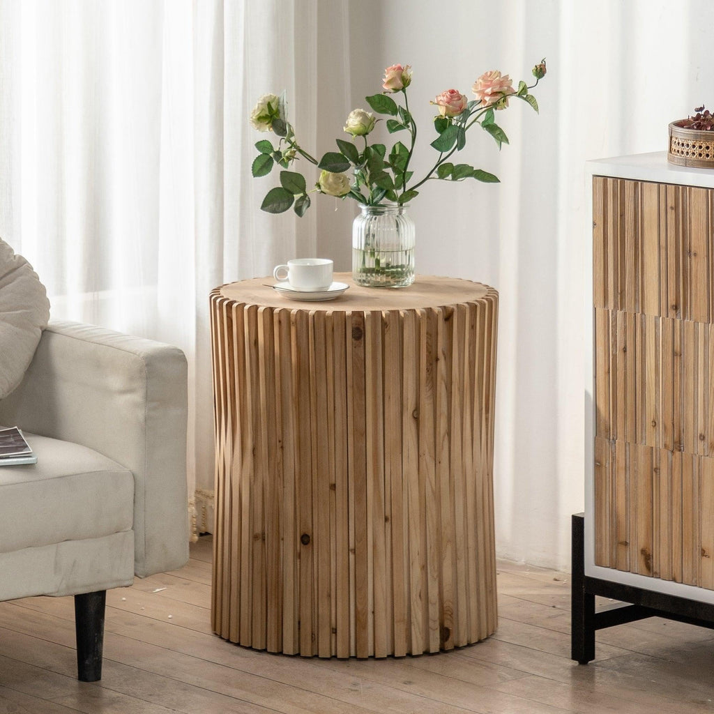 Cylindrical Coffee Table with Vertical Texture P956302