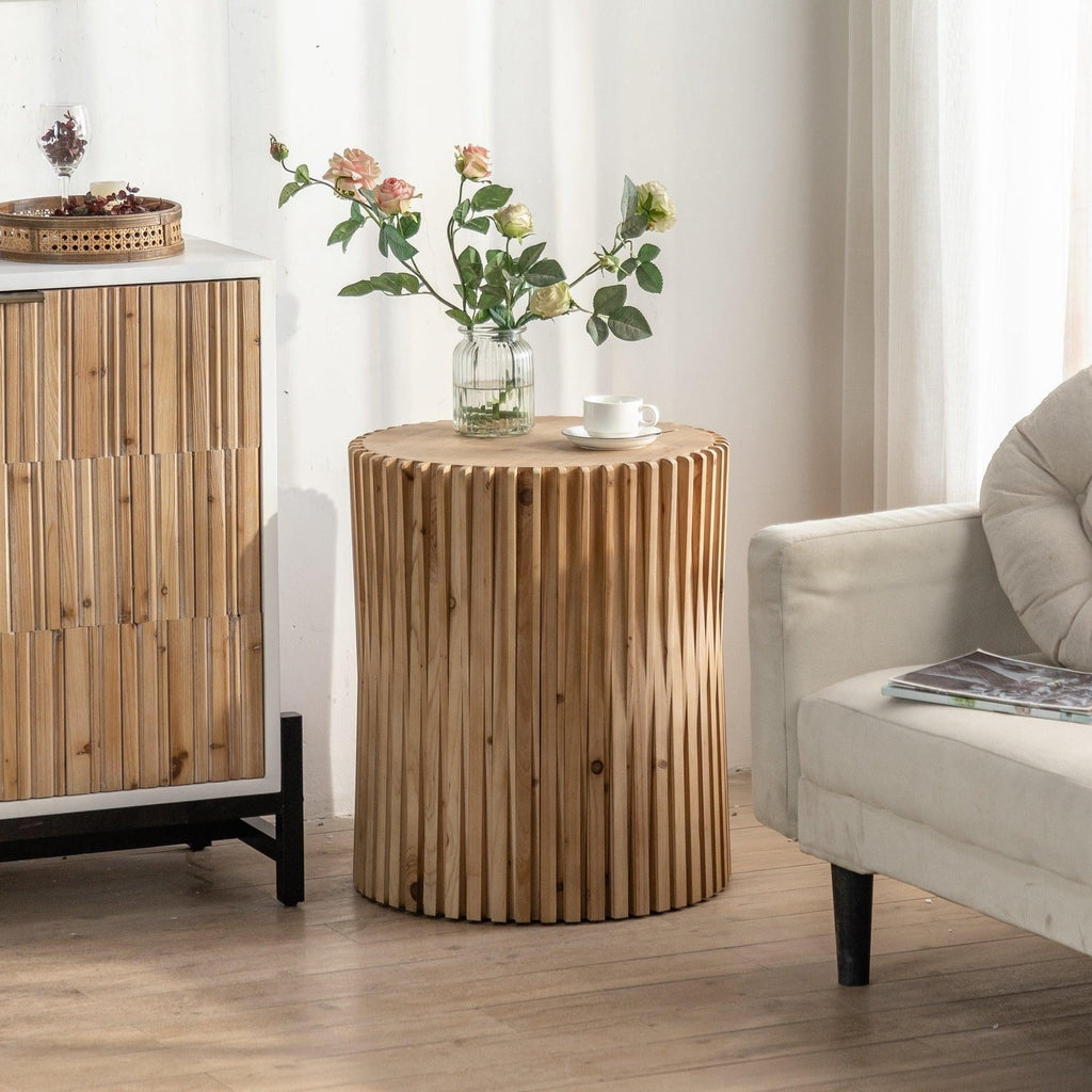 Cylindrical Coffee Table with Vertical Texture P956302