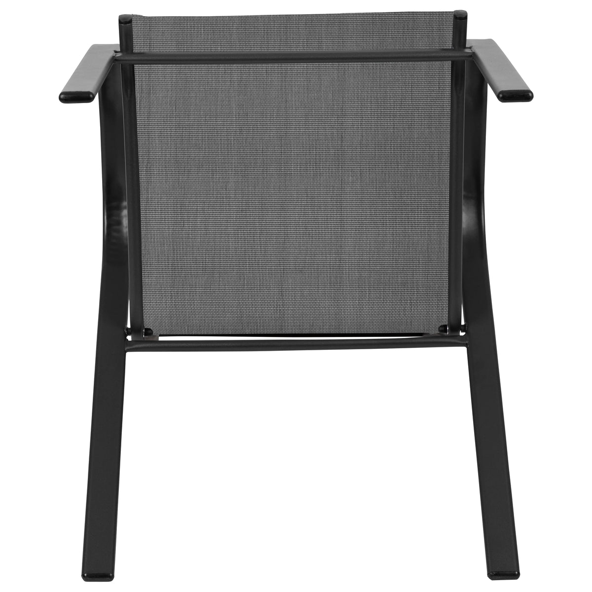 Black Stackable Patio Chairs, Set of 5 D4643