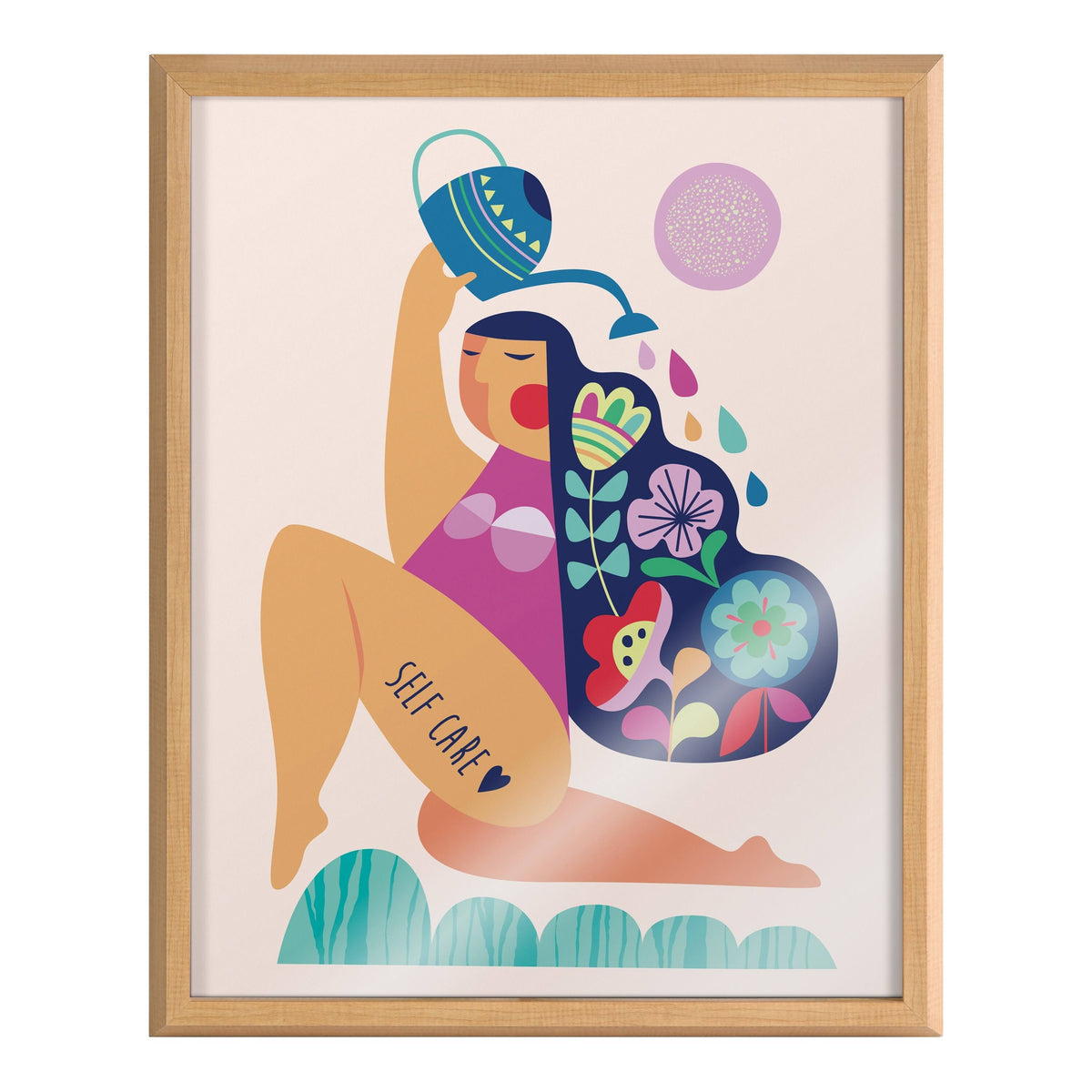 Natural Plastic Framed Printed Glass X713929