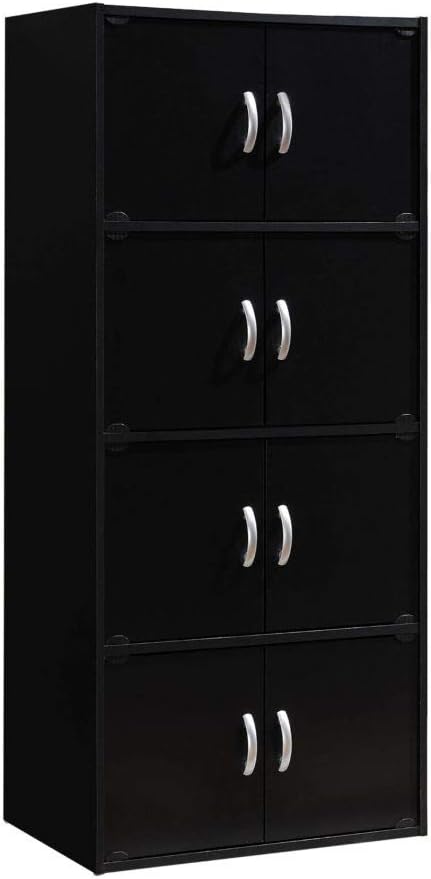 Black 8 Door Bookcase Cabinet C48044