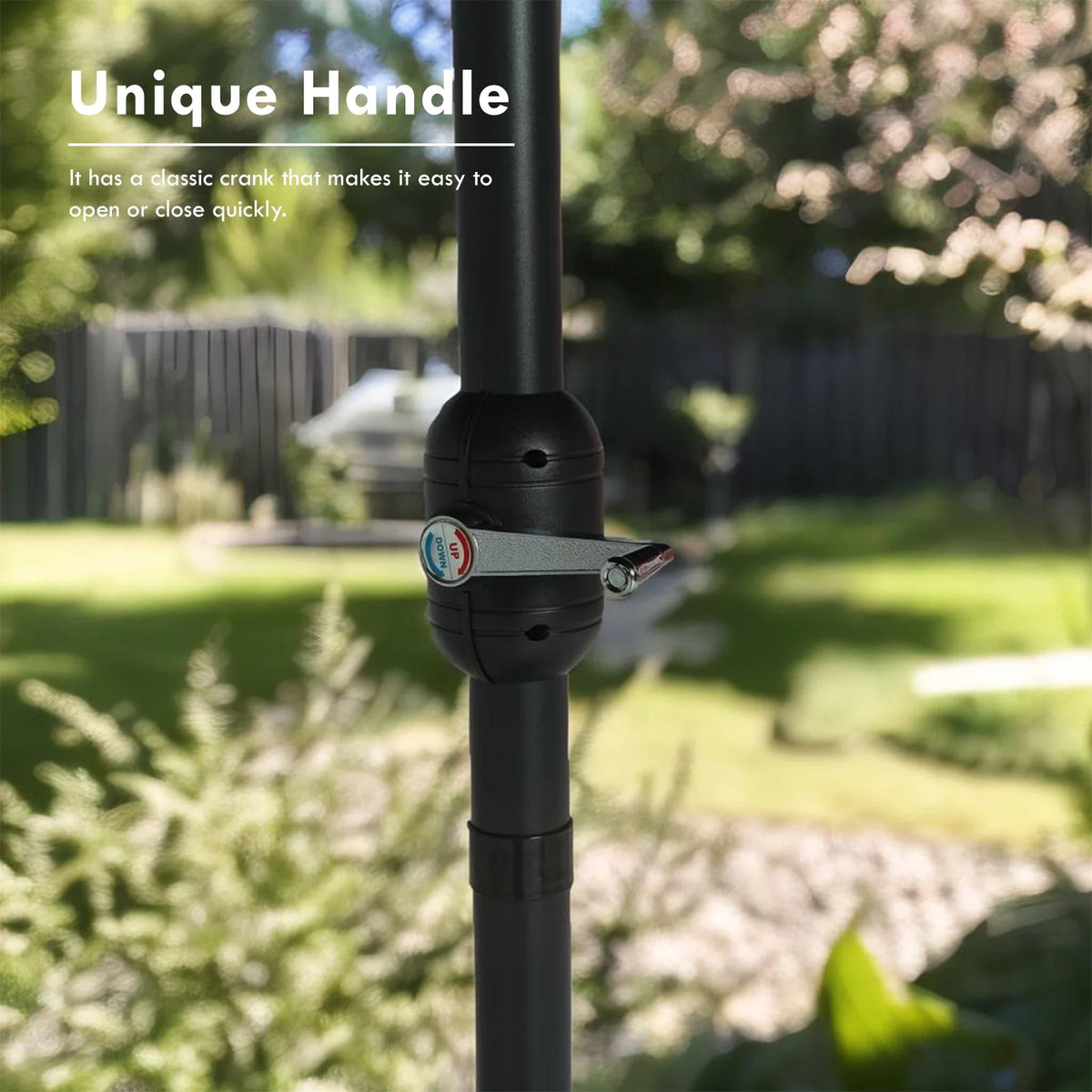 15 Foot Rectangular Double-Sided Patio Umbrella with Rolling Base O206565