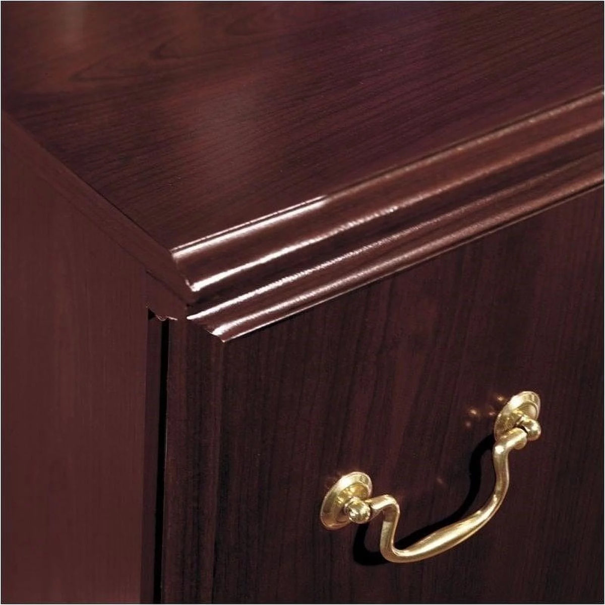 Cherry Wood Executive Desk with 3 File Drawers N6161