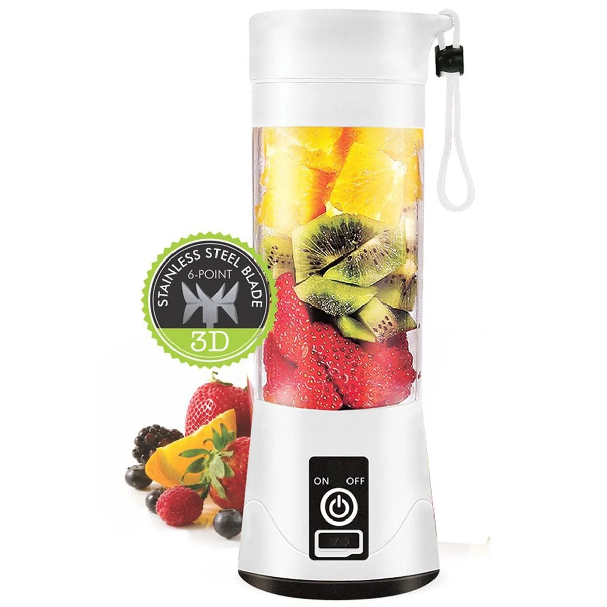 White USB Rechargeable Portable Blender C11631