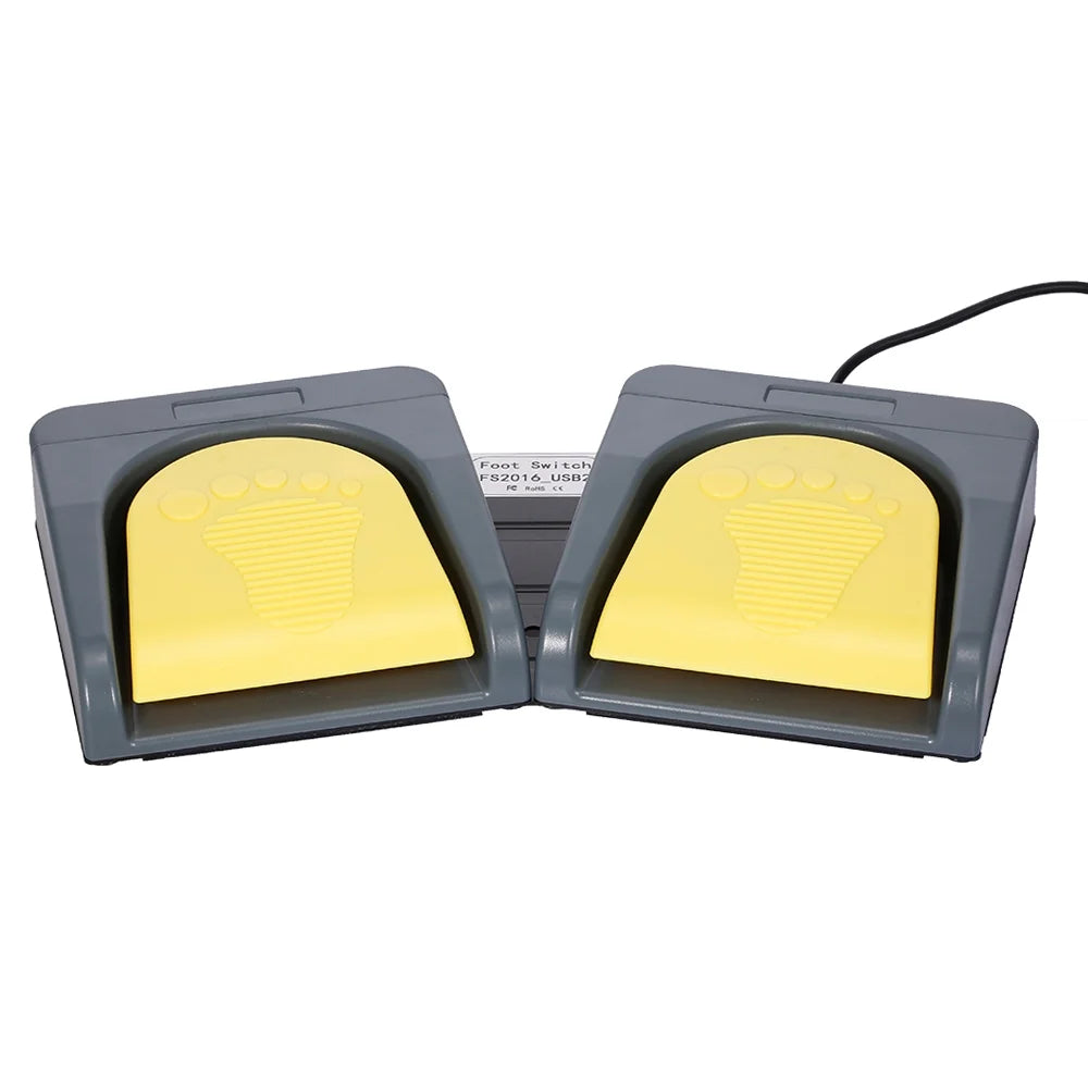 Grey USB Keyboard with Yellow String Pedal L6190