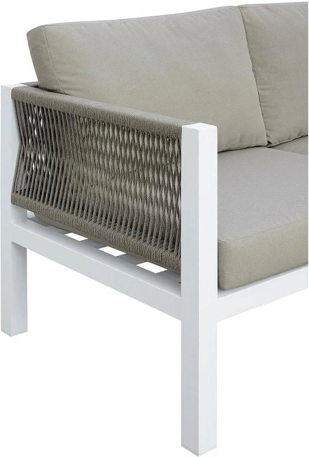 Light Taupe & White Sectional Sofa J83926
