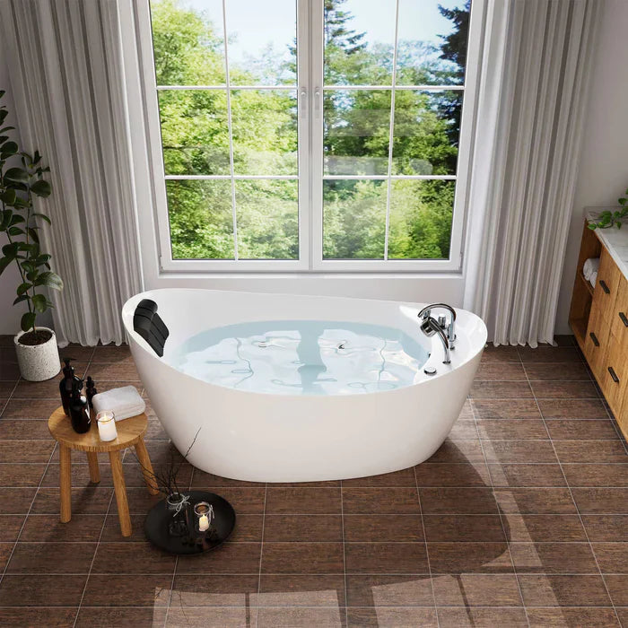 67 Freestanding Whirlpool Acrylic Bathtub with Faucet J603