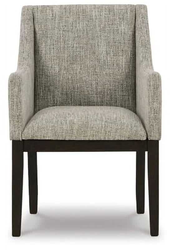 Gray & Dark Brown Upholstered Arm Chair, Set of 2 Y4304
