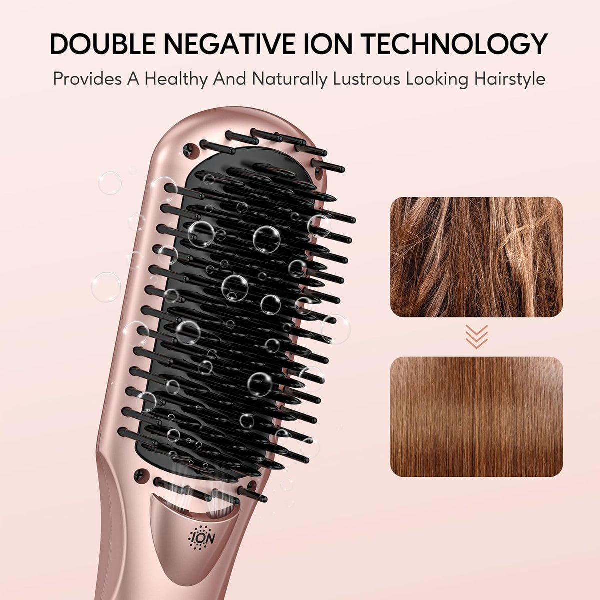 1.75 Inch Anti-Scald Ceramic Hair Straightener Brush with Dual-Voltage K5748