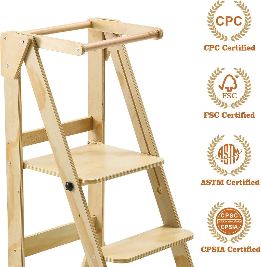 Folding Wooden Toddler Step Stool V450