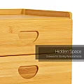 15" Natural Bamboo Bedside Table with 3 Drawers K95491