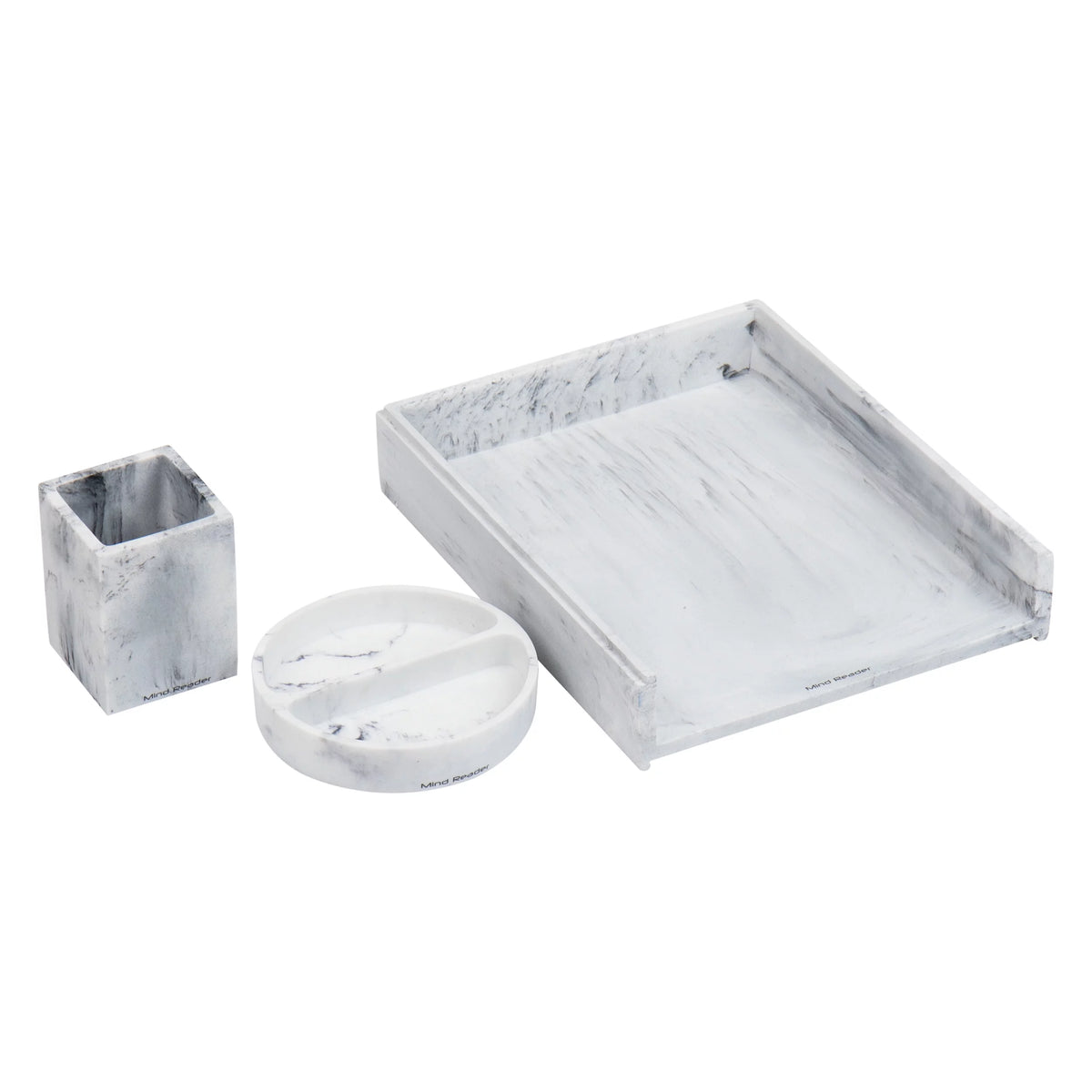 3 Pc White Resin Office Set C34978