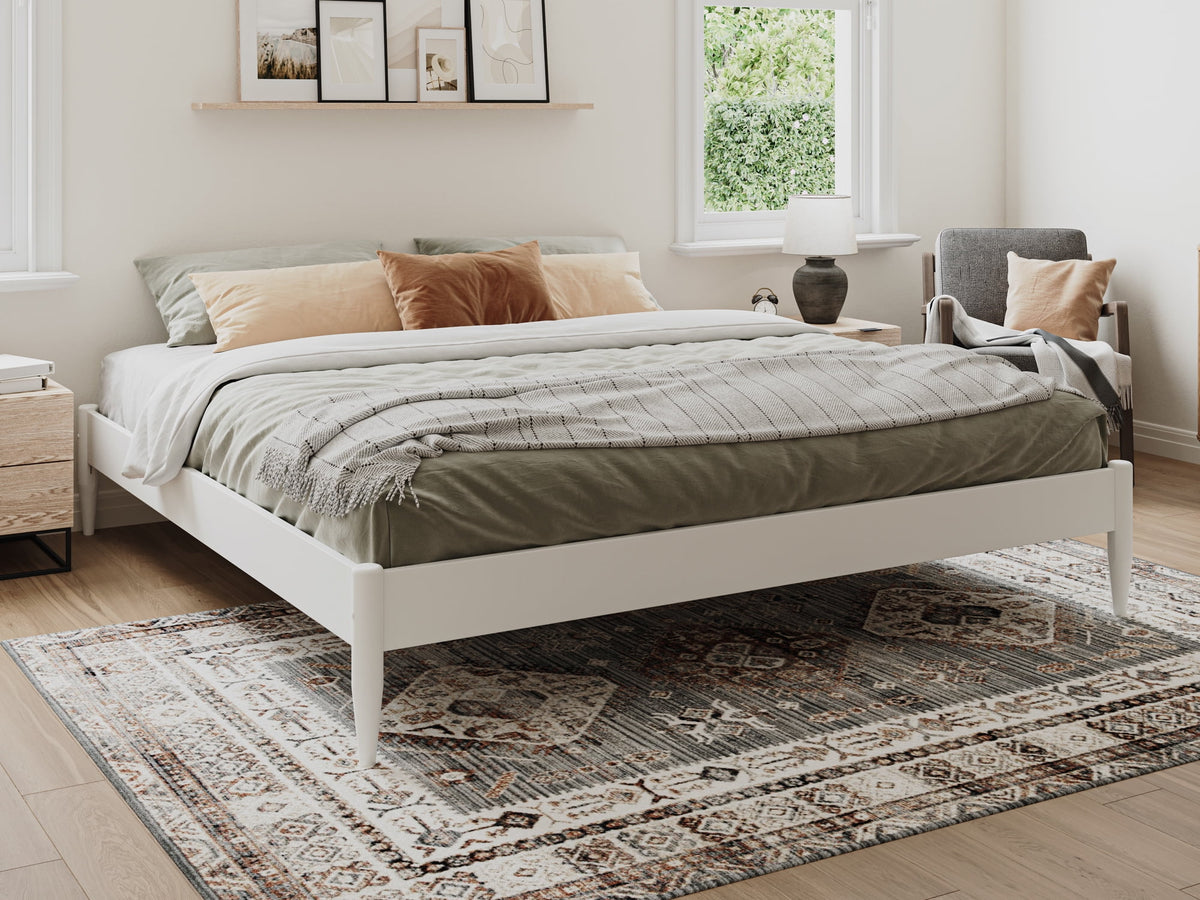 Espresso Solid Wood Platform Bed Twin XL U6837