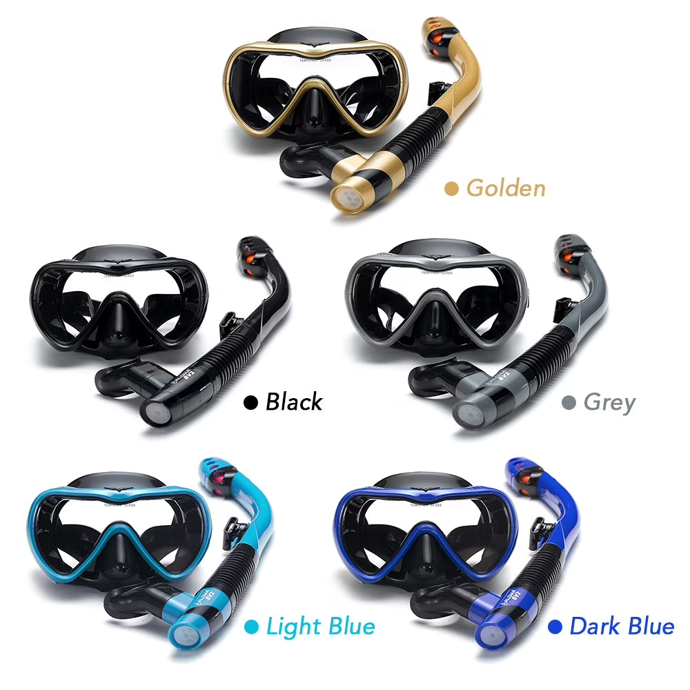 Snorkel Set with Swimming Goggles and Dry Snorkel Tube J17566
