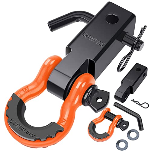 2" Heavy Duty Shackle Hitch Receiver with 5/8" Screw Pin and 3/4" D Ring Shackles B673