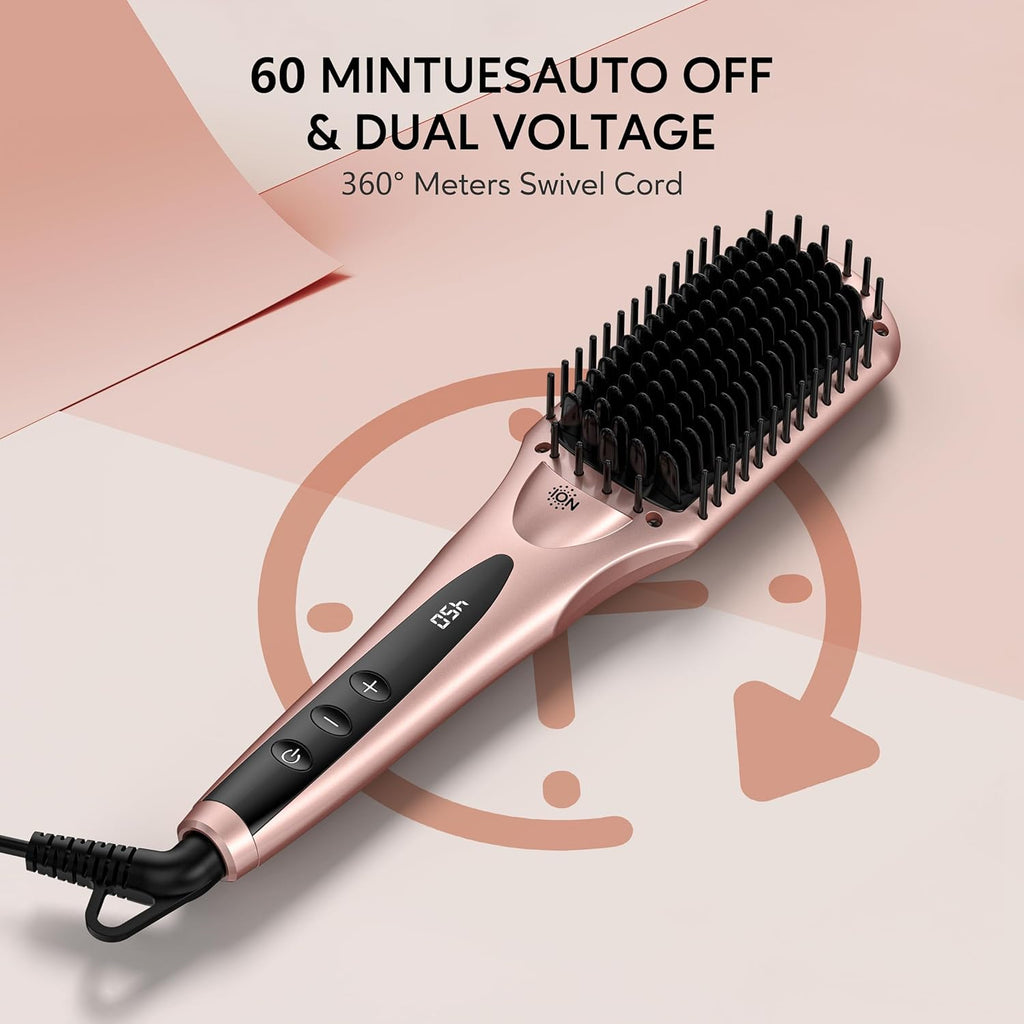 1.75 Inch Anti-Scald Ceramic Hair Straightener Brush with Dual-Voltage K5748