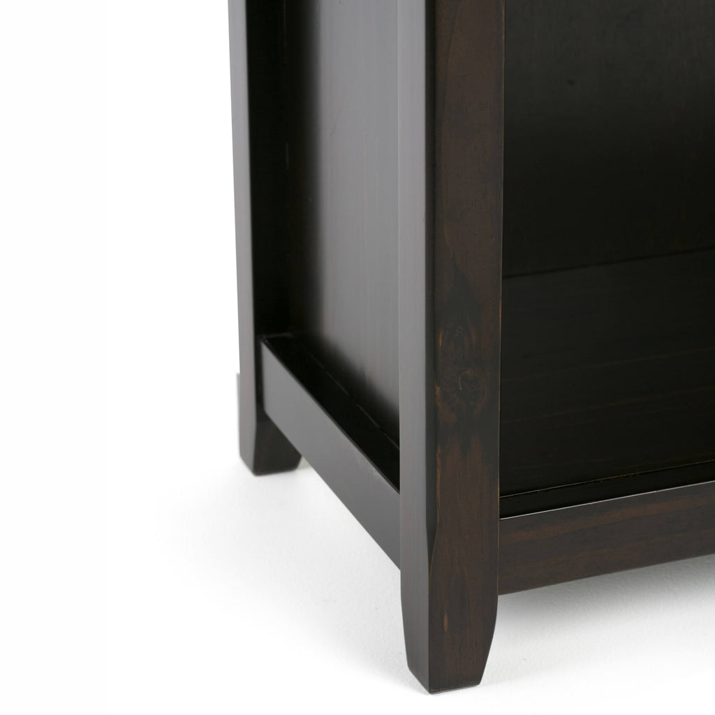 Black Solid Wood 5 Shelf Bookcase T266074