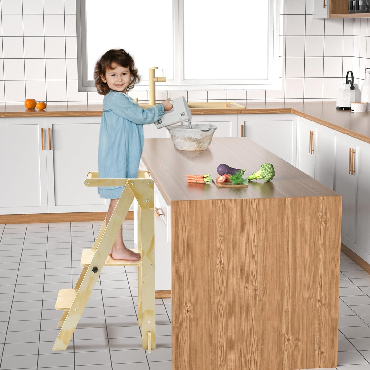 Folding Wooden Toddler Step Stool V450