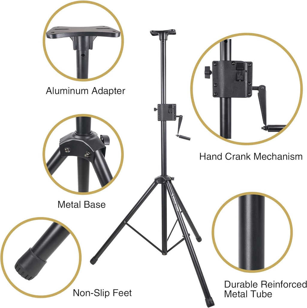 2-Pack Crank-Up Tripod Speaker Stands with Carry Bags P276