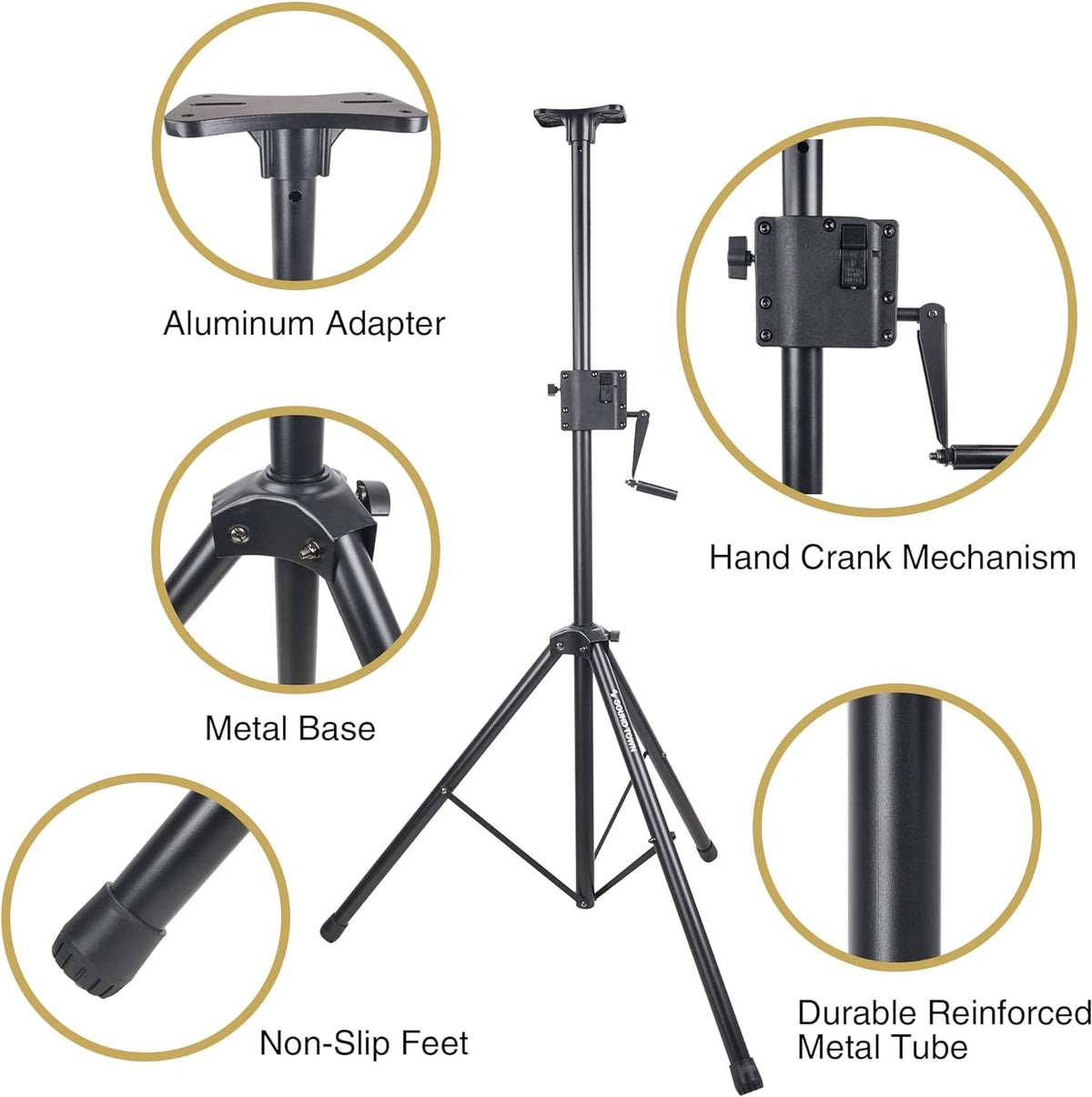 2-Pack Crank-Up Tripod Speaker Stands with Carry Bags P276